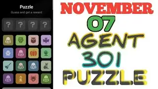 November 7-8 Agent 301 Puzzle Today Airdrop Daily combo today #agent301