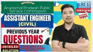 Arunachal Civil Engineering Exam  Year -1995 (A.E) questions paper Detailed solutions.( SOM.)