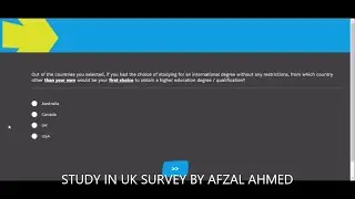 how to complete study in UK  survey