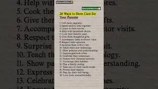 🌸 20 Ways To Show Care To Your Parents #lifeunlockedwitharchna #parents #kids #children #relatable