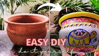 How to convert biryani pot into planter|| Biryani pot painting || DIY planter #recycle #diyplantpot