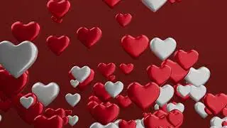 4k Happy Valentine's Day Background heart shape motion red and white
