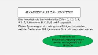 Codes, Dualzahlen, Oktales und Hexadezimales Zahlensystem