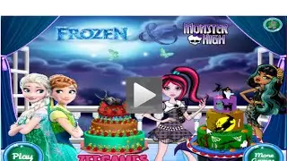 PRINCESS DISNEY ELSA Frozen And Monster High Cake Decor FREE KIDS GAMES