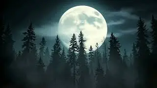 Owl Echoes Under the Full Moon | Relaxing Night Forest Ambience