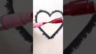 Blending brush pens tips to shade a heart #simple #creative #viralart #tranding #ytshorts #diy #fun