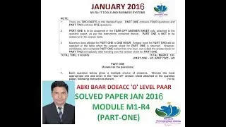 DOEACC O LEVEL M1-R4 JANUARY 2016 PART ONE SOLUTION