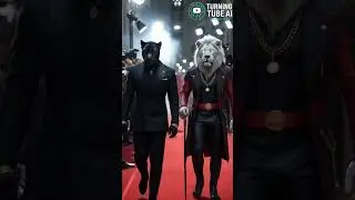 When a Panther and Lion Walk the Red Carpet Like True Bosses 🕶🔥 | Epic Animal Style! #ytshorts #ai
