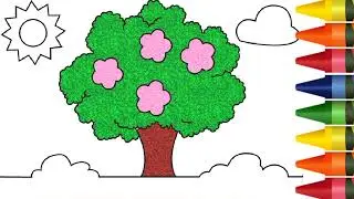 Drawing and coloring a beautiful tree for kids | Learning videos for kids #11