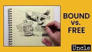 🎬  WHO'S YOUR UNCLE : Editorial Cartoon ::  Bound vs. Free : Unequal game? ::