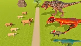 Wild Lion vs Dinosaur : Animal Battle Simulator lion wala game play video dinosaur game tiger fight