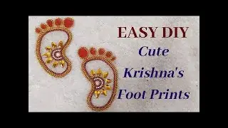 Easy DIY | Cute Krishna's Foot Prints| OHP Sheet | Kundan Rangoli
