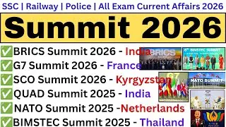 Summit 2026 | Summit Current Affairs 2026 | Shikhar Sammelan Current Affairs | Current Affairs 2026