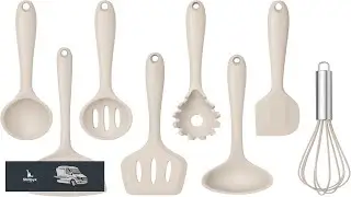 TeamFar 8 PCS Silicone Cooking Utensils 446F Heat Resistant Kitchen Silicon
