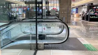 丸ボディ全透明スクエアレールのエスカレーター｜東武百貨店池袋店