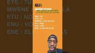 Aprenda a l&iacute;ngua kimbundu- Aula 1(pronomes pessoais)