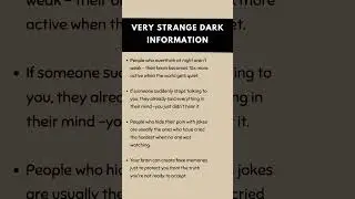 VERY STRANGE DARK INFORMATION part 1012  #psychology #shorts