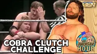 Hacksaw Jim Duggan on Sgt. Slaughter's Cobra Clutch Challenge in 1981