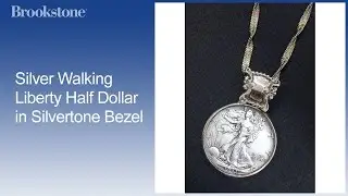 Silver Walking Liberty Half Dollar in Silvertone Bezel