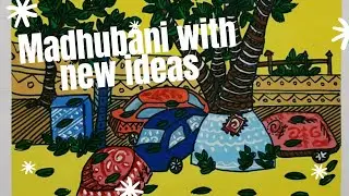 Collaborate Madhubani art with new ideas ; outdoor scenes | Aadhya Singh