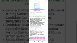 ECL MINING SIRDAR 2022.PLS CHECK NOTIFICATION AND SUBSCRIBE THIS CHANNEL