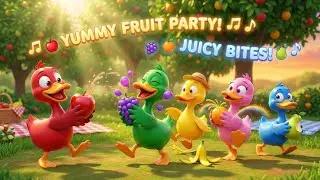 𝗙𝗶𝘃𝗲 𝗟𝗶𝘁𝘁𝗹𝗲 𝗗𝘂𝗰𝗸𝘀  𝗘𝗮𝘁𝗶𝗻𝗴 𝗙𝗿𝘂𝗶𝘁𝘀 🦆🍎✨ | 𝗙𝘂𝗻 𝗙𝗼𝗹𝗸 𝗧𝗮𝗹𝗲𝘀 🍓🍉