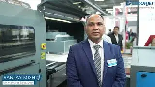 Mr. Sanjay Mishra (Sr. Manager, Sales) briefing about ColorJet Digital Textile Printers at ITME 2022