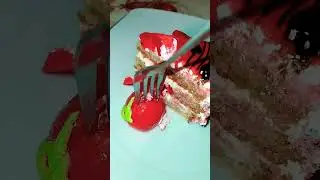 The scene of the destruction of a slice of cake 🤔