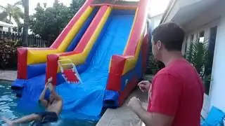 Slow motion pool party slip n slide(2)
