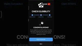 Paws Airdrop Eligibility Check | Paws Airdrop Claim #paws #shortvideo