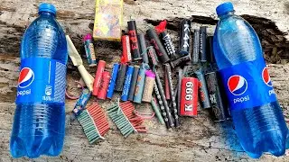✅🔥 Взял много ПЕТАРД и взорвал в БУТЫЛКАХ ПЕПСИ 🔥BIG FIRECRACKERS vs BLUE PEPSI🔵💣БОМБОЧКИ В БУТЫЛКЕ💥