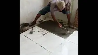 Amazing technique laying floor tiles 
