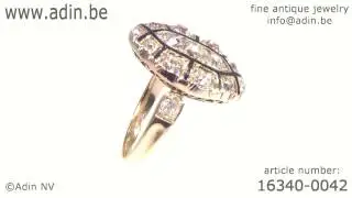 Mid 18th Century Baroque/Rococo ring old mine cut diamonds. (Adin reference: 16340-0042)