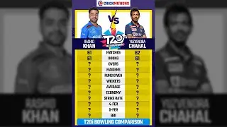 Rashid Khan VS Yuzvendra Chahal in T20 International | CrickMotions Comparison | #shorts