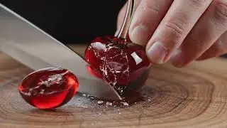 KTB ASMR Cheery glass cutting | oddly satisfying | sleep aid