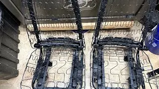 Rust encapsulating the seat frames of the 1972 AMC Javelin 