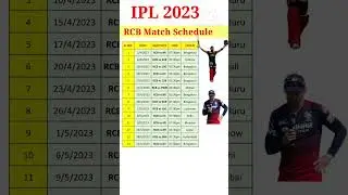 IPL 2023 || RCB MATCH SCHEDULE || royel challengers bangalore || #shorts #video #subscribe