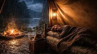 Arthur’s Lonely Camp by the Lake | Thunderstorm Sounds for Sleeping
