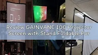 Review GAINVANE 100 Projector Screen with Stand Foldable Portable Movie Screen 100&rdquo;（16：9）, HD 4K Dou