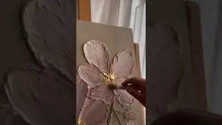 DIY White Pink Flower Plaster Art Painting canvas 3D flower texture painting wall decor ideas Simple