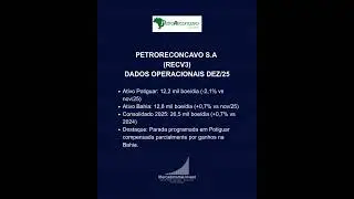 A PetroReconcavo divulgou produ&ccedil;&atilde;o referentes a dezembro 2025 #RECV3 #Petroleo #oilandgas #stocks