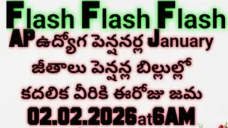 AP ఉద్యోగుల జనవరి జీతాలు పెన్షన్ల బిల్లుల్లోకదలిక వీరికి ఈరోజుజమ|AP Employees January Salary Pension