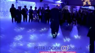 wedding first dance in a dry ice cloud