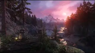 Skyrim relaxing timelapse - The guardian stones (Whiterun)