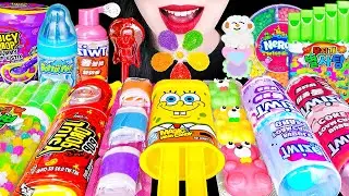 ASMR RAINBOW CANDY 다양한 캔디 먹방 BOTTLE POP ICE CREAM GUMBALLS JELLY SNACK GUMMY 무지개 디저트 거품 스프레이 EATING