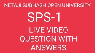 NSOU BDP FINAL EXAM SPS-1 LIVE EXAM VIDEO QUESTION WITH ANSWERS #nsou #finalexam #bdp