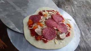 Pizza backen beim Ferienprogramm in Ustersbach 2016