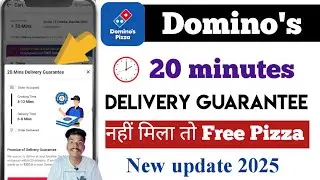 Dominos 20 minute delivery guarantee | dominos Pizza 20 minute or get free pizza | dominos app order