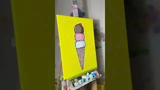ICE CREAM pop art piece 🍦#art #artist #artwork #painting #canvaspainting #popart #fypage #fyp