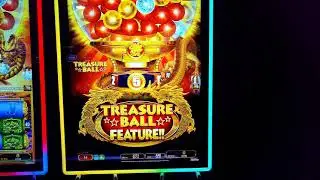5 Elemental Legends - Treasure Ball Slot machine feature - multiple bonuses and Gold Treasure ball